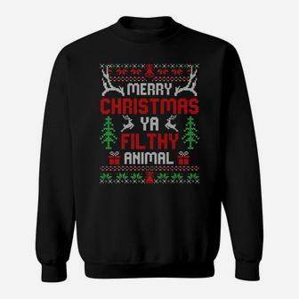 Funny Alone At Home Movies Merry Christmas You Filty Animal Sweatshirt | Crazezy