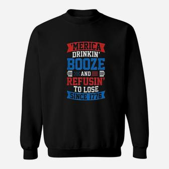 Funny American Murica Beer Drinking For 4Th Of July Sweatshirt | Crazezy