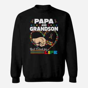 Funny Autism Awareness Papa Grandson Best Friend For Life Sweatshirt | Crazezy