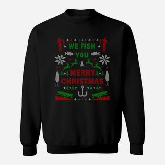 Funny Bass Fishing Ugly Christmas Sweater Party Sweatshirt Sweatshirt | Crazezy CA