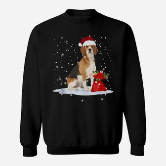 Funny Beagle Christmas Santa Hat Animal Gift Kids Sweatshirt | Crazezy