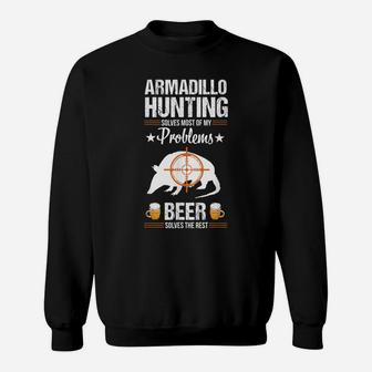 Funny Beer Lover Armadillo Possum Hunting Hunter Gift Sweatshirt | Crazezy
