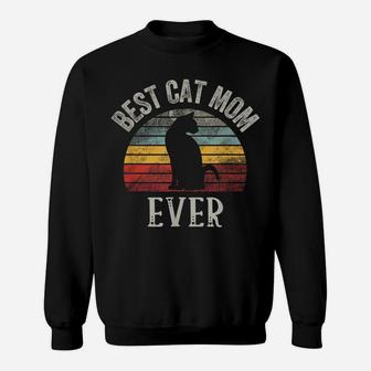 Funny Best Cat Mom Ever Cats Mom Lovers Sweatshirt | Crazezy DE