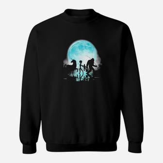 Funny Bigfoot Alien Unicorn Fishing Sweatshirt - Thegiftio UK