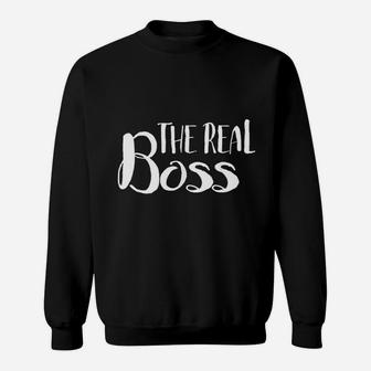 Funny Boss Gift Coworker The Real Boss Sweatshirt - Thegiftio UK