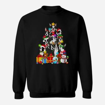 Funny Boston Terrier Christmas Tree Lights Gift Dog Lover Sweatshirt Sweatshirt | Crazezy UK