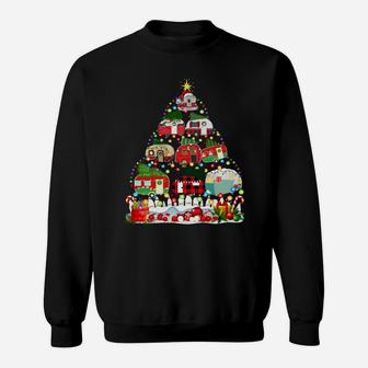 Funny Camping Merry Christmas Tree Camper Snowman Rv Lights Sweatshirt Sweatshirt | Crazezy
