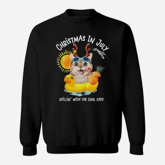 Funny Cat, Christmas In July, Cat Lovers Sweatshirt | Crazezy