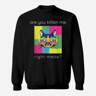 Funny Cat With Sunglasses For Lover Of Meow Art Tshirt Sweatshirt | Crazezy