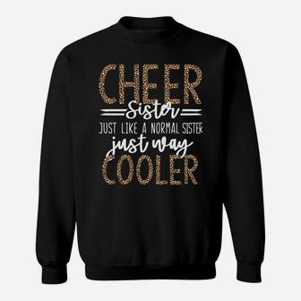 Funny Cheerleading Sister Leopard Cheetah Print Cheer Sister Sweatshirt Sweatshirt | Crazezy
