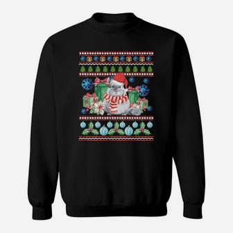 Funny Chinchilla Watercolor Graphic Christmas Sweatshirt Sweatshirt | Crazezy AU