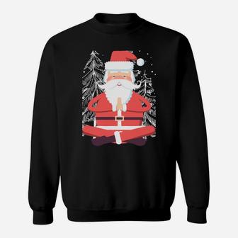 Funny Christmas Namasleigh Santa Holiday Yoga Zen Snow Tree Sweatshirt | Crazezy CA