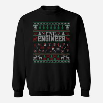 Funny Civil Engineer Ugly Christmas Sweaters Sweatshirt Sweatshirt | Crazezy CA