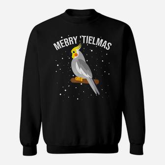 Funny Cockatiel Merry Tielmas Pajamas Christmas Bird Gifts Sweatshirt | Crazezy