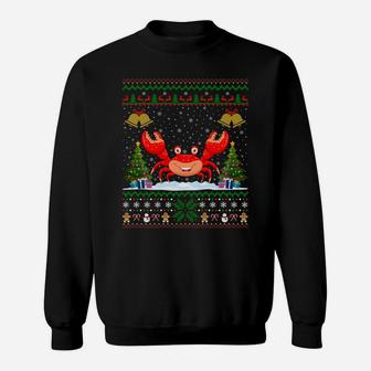 Funny Crabs Xmas Gift Santa Hat Ugly Crab Christmas Sweatshirt Sweatshirt | Crazezy