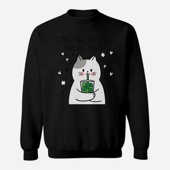 Funny Cute Kitten Cat On St Patrick's Day Party Parade Sweatshirt | Crazezy DE