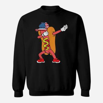 Funny Dabbing Hot Dog Day Gift For Hot Dogs Lovers American Sweatshirt | Crazezy AU