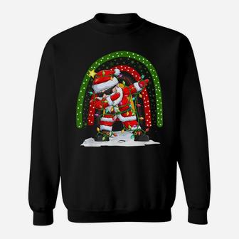 Funny Dabbing Santa Christmas Boho Rainbow Kid Boy Girl Sweatshirt | Crazezy CA