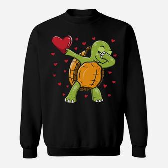 Funny Dabbing Turtle Dab Dance Valentine's Day Costume Sweatshirt - Monsterry