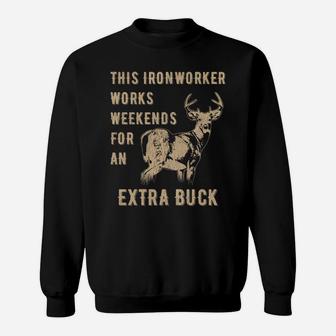 Funny Deer Hunting Hoodie Ironworker Distressed Hunter Gift Sweatshirt | Crazezy
