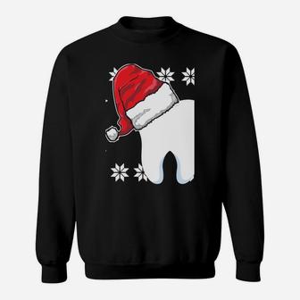 Funny Dentist Xmas Tooth Dental Assistant Ugly Christmas Sweatshirt Sweatshirt | Crazezy