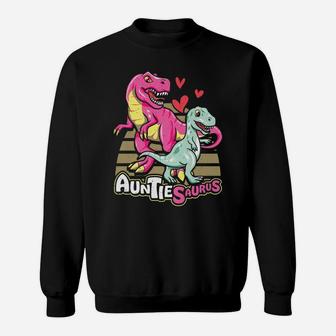 Funny Dinosaur Cute Mother's Day Aunt Auntiesaurus Sweatshirt | Crazezy