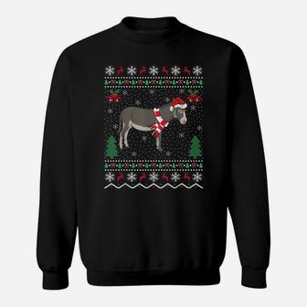 Funny Donkey Animal Lover Matching Ugly Donkey Christmas Sweatshirt | Crazezy