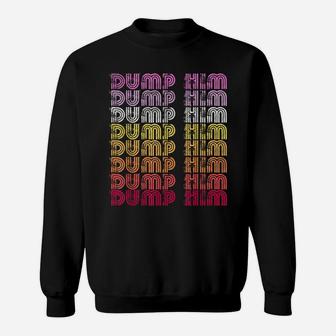 Funny Dump-Him Boho Retro Sunset Vintage Rainbow Distressed Sweatshirt | Crazezy AU