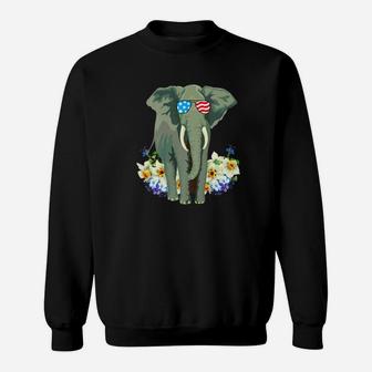 Funny Elephant Wearing Glasses Womens Fun Tee Sweatshirt - Thegiftio UK