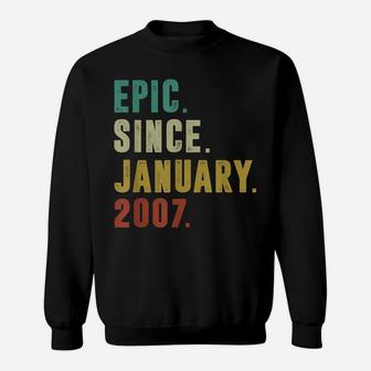 Funny Epic Since January 2007 15Th Birthday 15 Year Old Sweatshirt | Crazezy DE