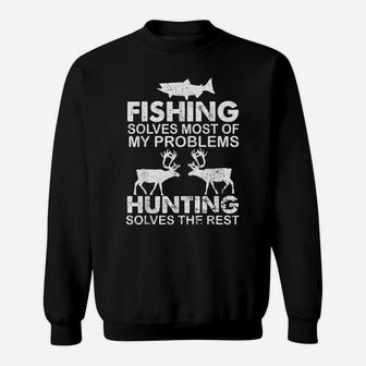 Funny Fishing And Hunting Gift Christmas Humor Hunter Cool Sweatshirt | Crazezy UK