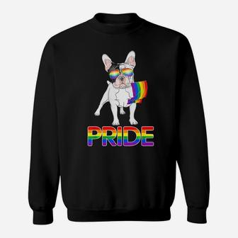 Funny Gay Pride Lgbt Rainbow Flag Shirt French Bulldog Gift Sweatshirt - Monsterry