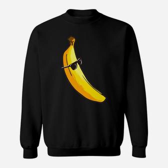 Funny Giant Long Yellow Banana Wearing Summer Sunglasses Sweatshirt | Crazezy DE
