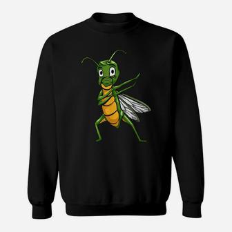 Funny Grashopper Dabbing Hopper Insect Lover Men Women Kids Sweatshirt | Crazezy