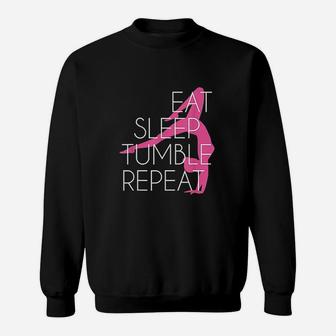 Funny Gymnast Gift Eat Sleep Tumble Repeat Gymnastics Sweatshirt | Crazezy