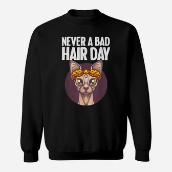 Funny Hairless Cat Design For Girls Women Pet Kitten Lovers Sweatshirt | Crazezy DE