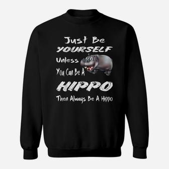 Funny Hippo Zoo Animal Lover Cool Happy Hippopotamus Sweatshirt | Crazezy