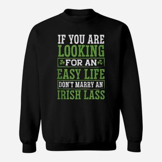 Funny Irish Wife Cute St Patrick's Day Lass Girl Sweatshirt - Monsterry DE