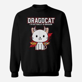 Funny Japanese Monster Dragon Cat Gift Design Sweatshirt | Crazezy DE