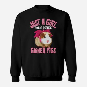 Funny Just A Girl Who Loves Guinea Pigs Gift For Women Kids Sweatshirt | Crazezy AU