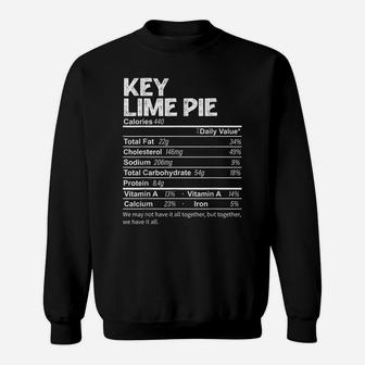 Funny Key Lime Pie Nutrition Facts Thanksgiving Food Sweatshirt | Crazezy AU