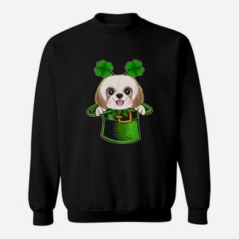 Funny Leprechaun Hat Shih Tzu Dog Sweatshirt | Crazezy UK