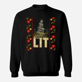 Funny Lets Get Lit Christmas Tree Long Sleeved Tshirt Sweatshirt | Crazezy AU