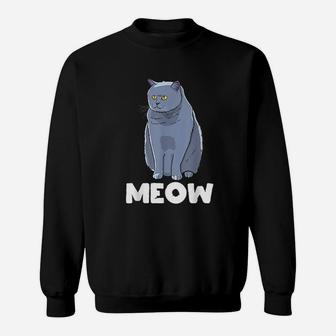 Funny Meow Cat Lady And Cats Kittens People Men Women Sweatshirt | Crazezy DE
