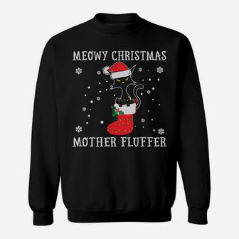Funny Meowy Catmas Mother Fluffer Christmas Xmas Gifts Sweatshirt Sweatshirt | Crazezy DE