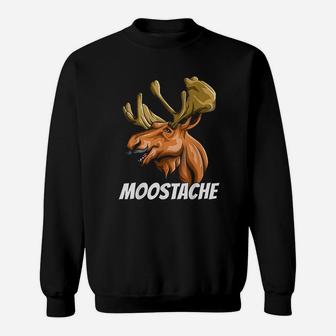 Funny Moostache Dad Sweatshirt | Crazezy
