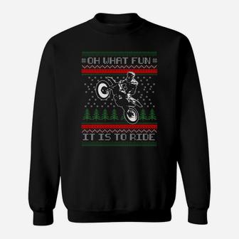 Funny Motocross Ugly Christmas Sweaters Sweatshirt Sweatshirt | Crazezy