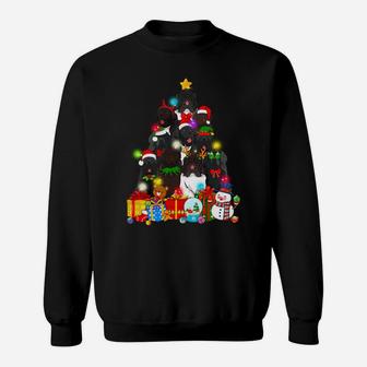 Funny Newfoundland Christmas Tree Lights Gift Dog Lover Sweatshirt Sweatshirt | Crazezy