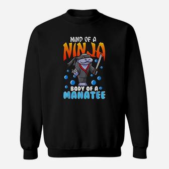 Funny Ninja Manatee Quote Joke Chubby Floaty Potatoe Gift Sweatshirt | Crazezy