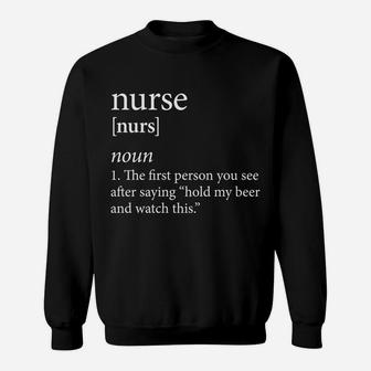 Funny Nurse Definition Noun Typography Artwork Design Sweatshirt | Crazezy UK